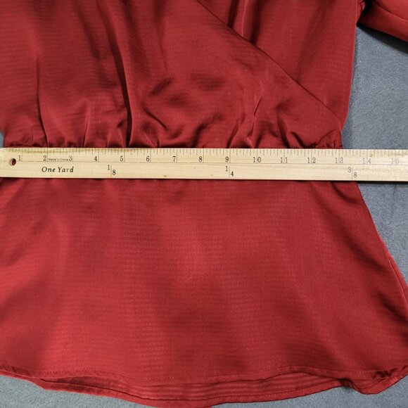 PROLOGUE Womens XS Baby Doll Wrap Blouse Red - Picture 6 of 10